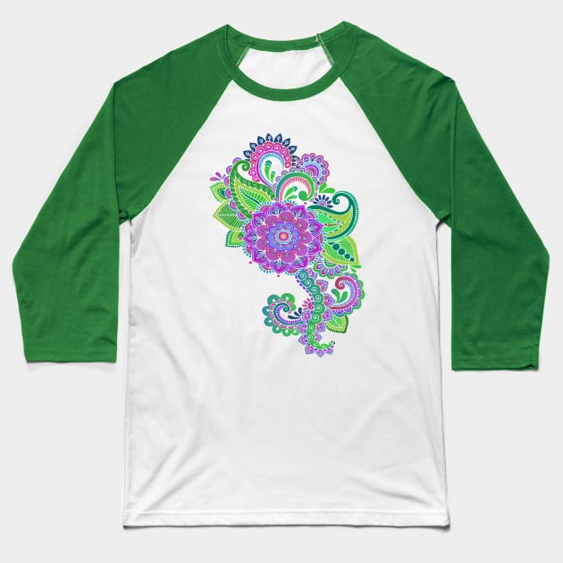 Decorative Floral Art Baseball T-Shirt by AlondraHanley